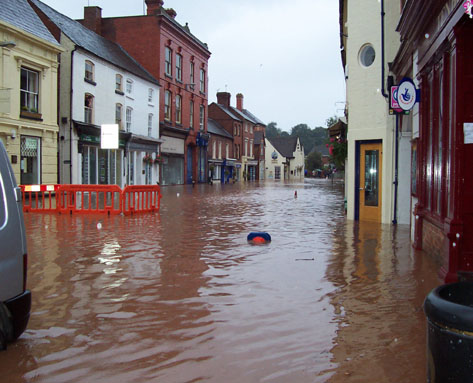 Teme Street Taken from Tenbury News Before Reaching its peak